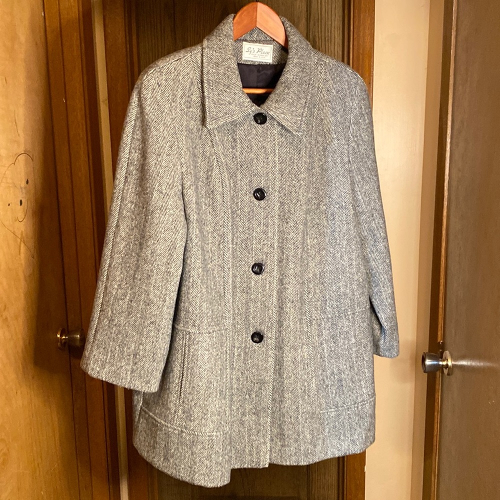 Made in USA! Vintage Sy’s Place Div. of Herman Kay 80% Wool Ladies Tailored Coat